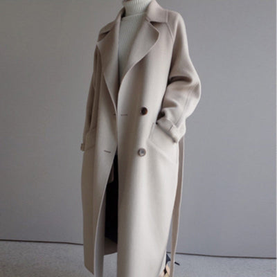 Bridget | Women's Long Belted Wool-Blend Coat