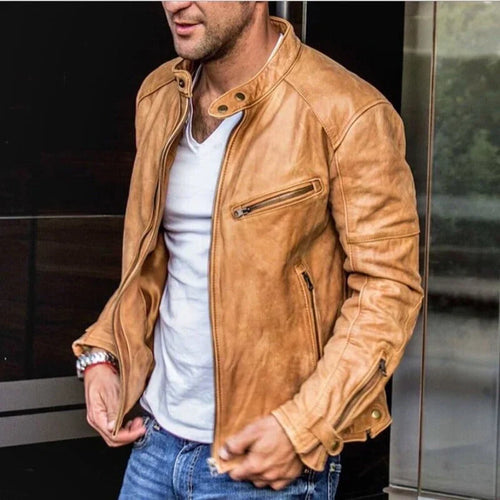 Ambrose | Men's Leather Jacket Biker Bomber