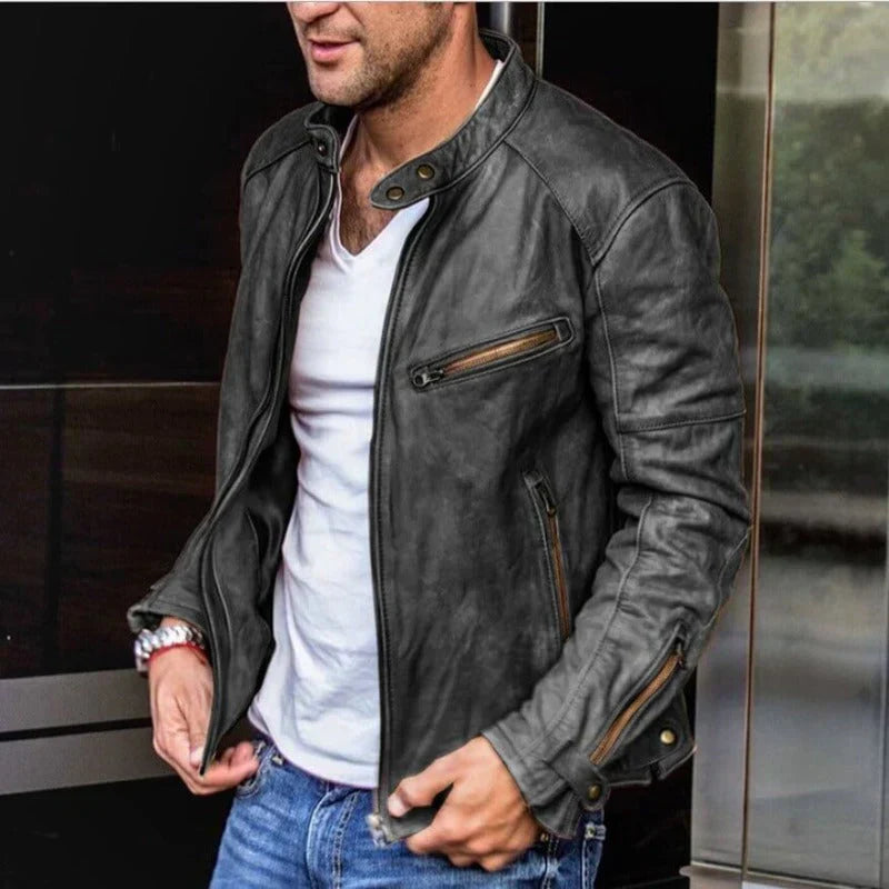 Ambrose | Men's Leather Jacket Biker Bomber