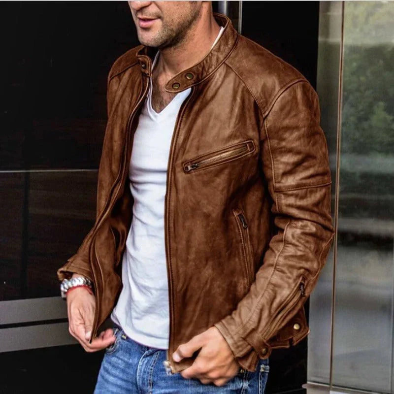 Ambrose | Men's Leather Jacket Biker Bomber