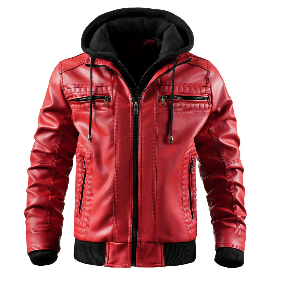 Anders | Men's Leather Jacket Padded Winter