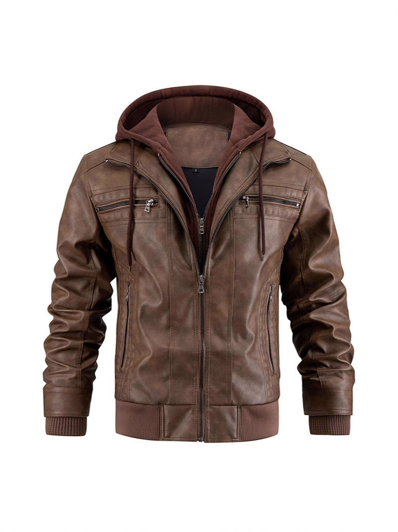 Anders | Men's Leather Jacket Padded Winter
