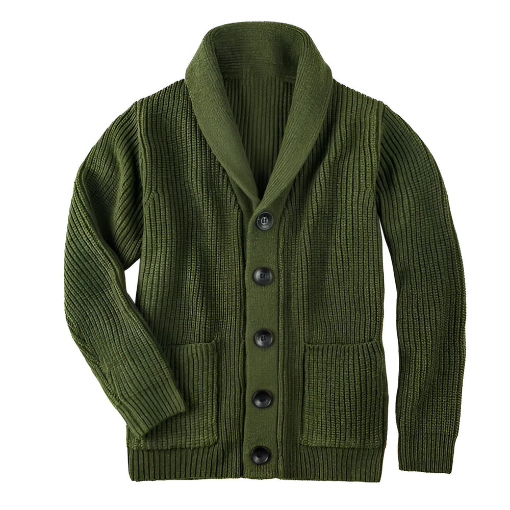 Archibald | Men's Cable Knit Cardigan Button Up
