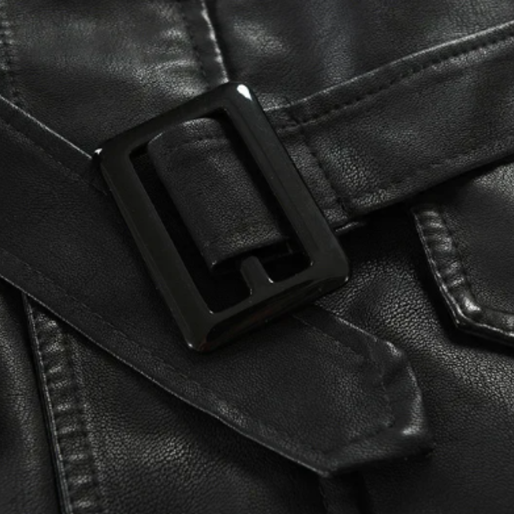 Arlo | Men's Leather Biker Jacket Long Coat