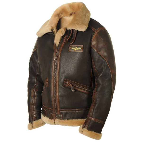 Asher | Men's Leather Bomber Jacket Aviator