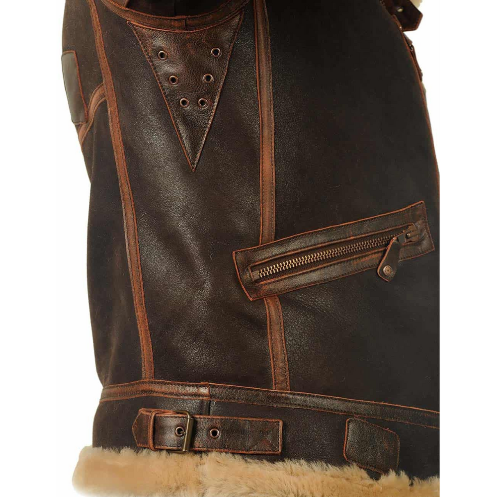 Asher | Men's Leather Bomber Jacket Aviator