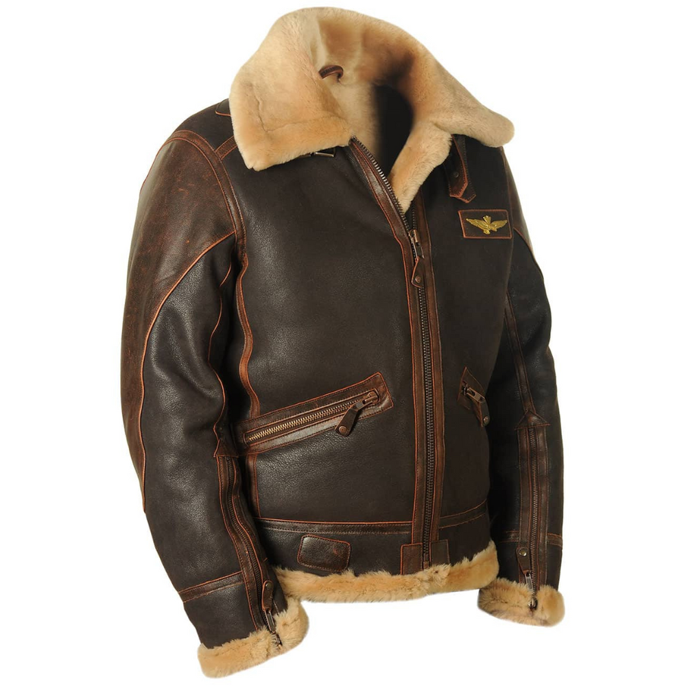 Asher | Men's Leather Bomber Jacket Aviator