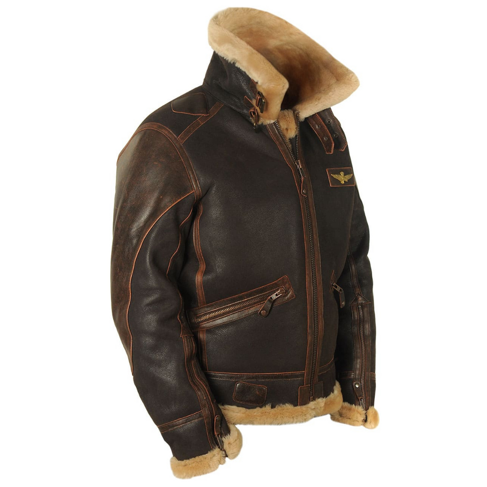 Asher | Men's Leather Bomber Jacket Aviator