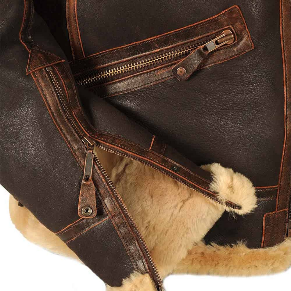 Asher | Men's Leather Bomber Jacket Aviator
