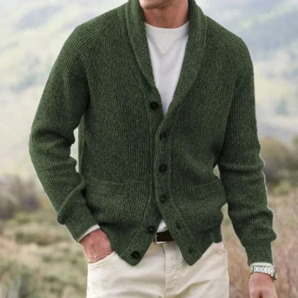 Chester | Men's Button Up Cardigan Knitted Shawl Collar