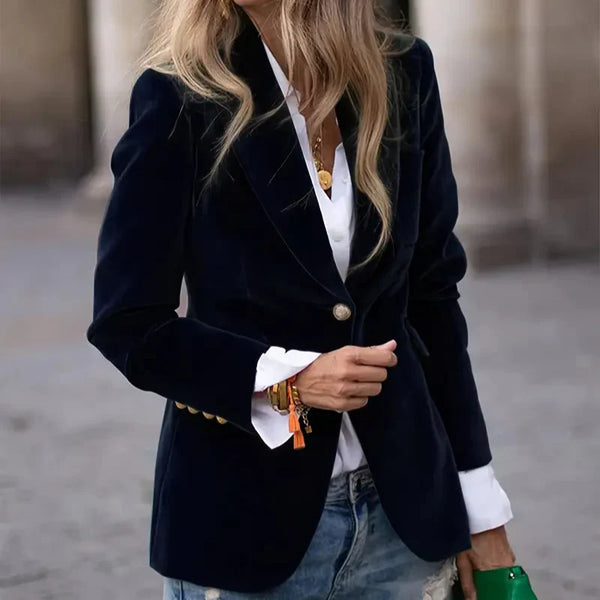Eloise | Women's Velvet Blazer Fitted Ladies Tailored