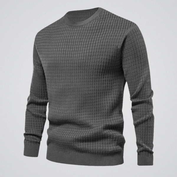 Ezra | Men's Waffle Knit Jumper Crew Neck