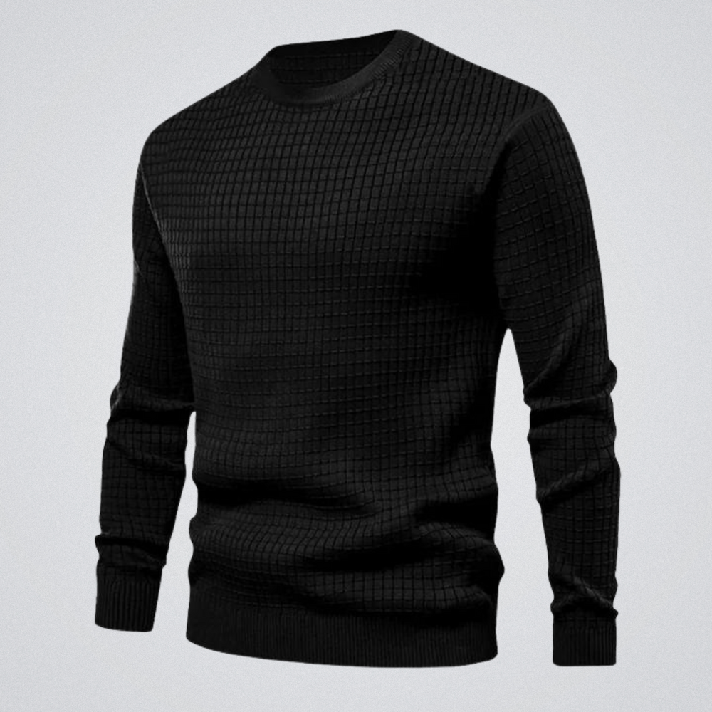 Ezra | Men's Waffle Knit Jumper Crew Neck