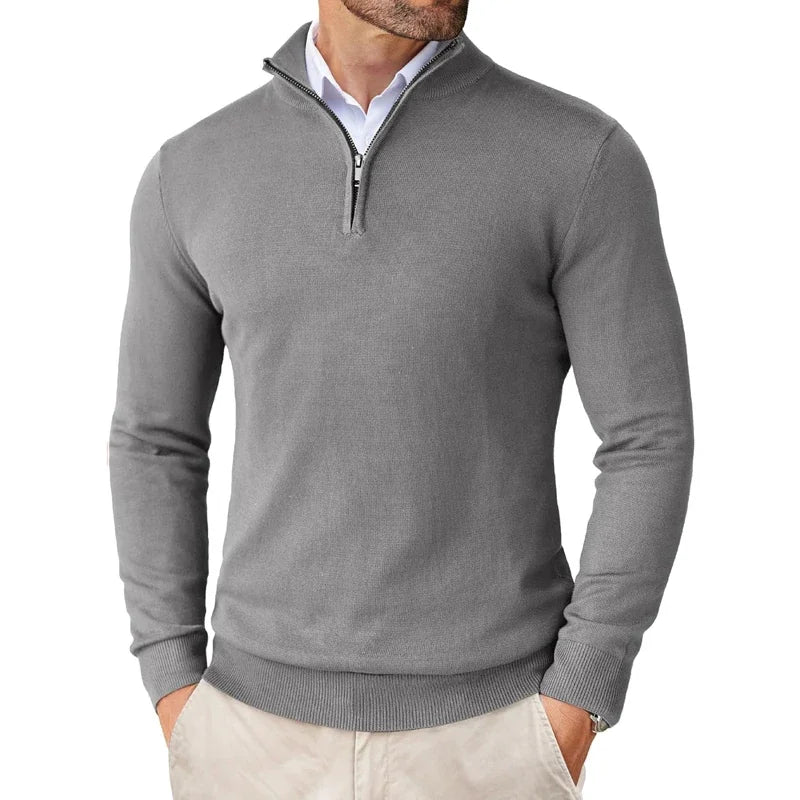 Fletcher | Men's Half Zip Jumper Cotton Knitted