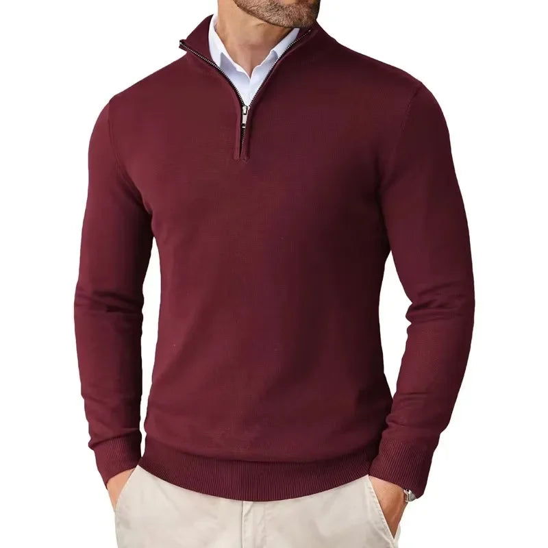 Fletcher | Men's Half Zip Jumper Cotton Knitted