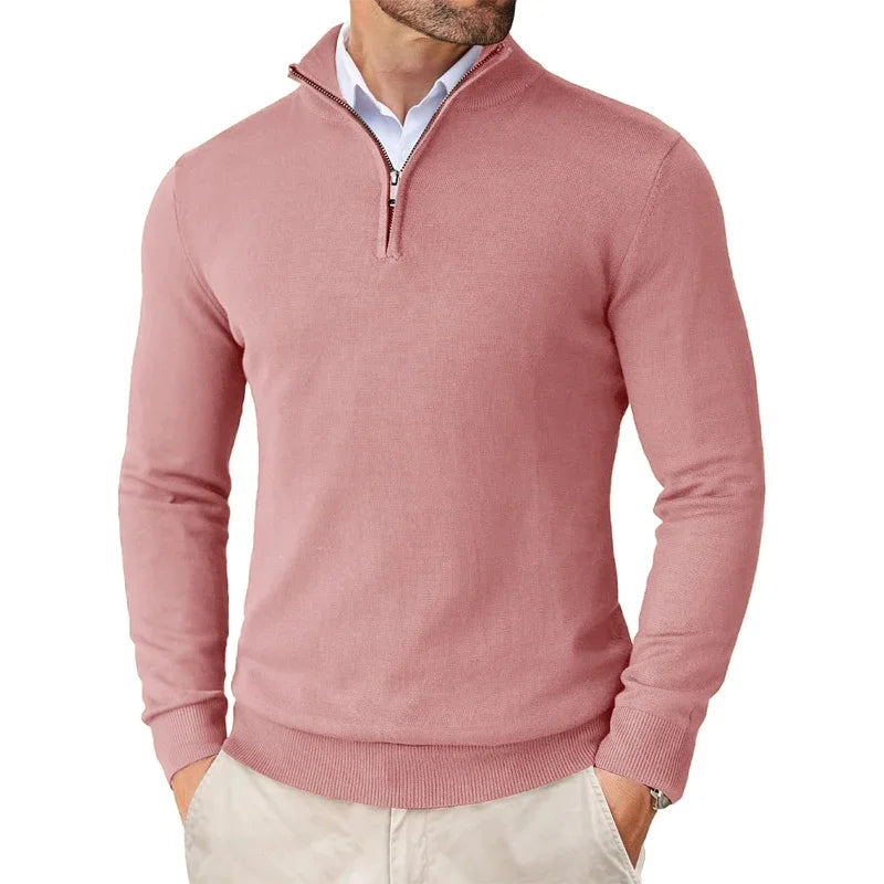 Fletcher | Men's Half Zip Jumper Cotton Knitted