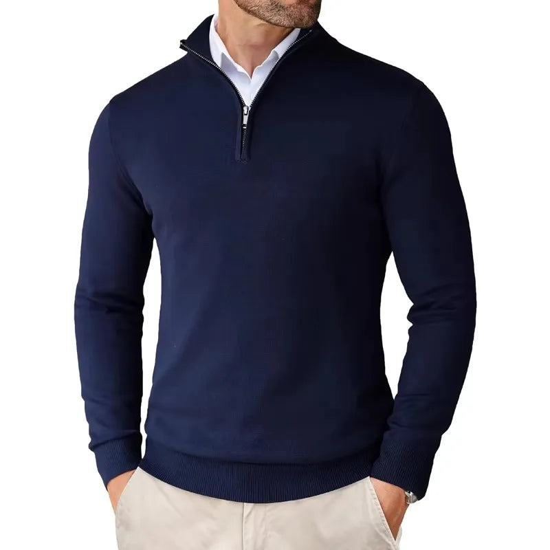 Fletcher | Men's Half Zip Jumper Cotton Knitted