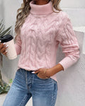 Genevieve | Women's Cable Knit Roll Neck Jumper