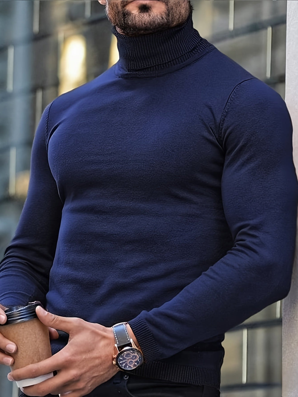 Hamish | Men's Roll Neck Jumper Fine Knit