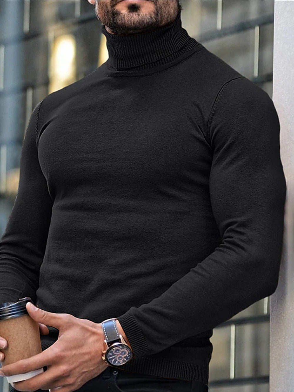 Hamish | Men's Roll Neck Jumper Fine Knit