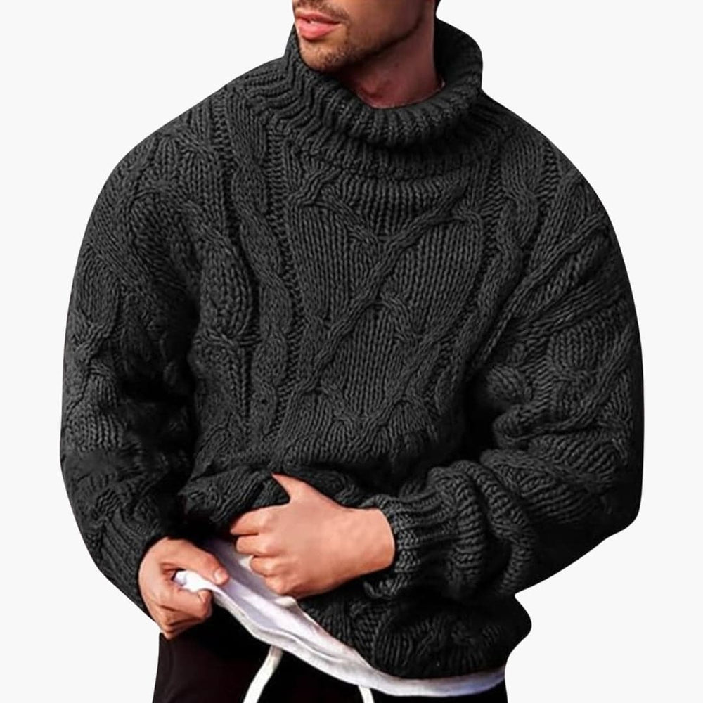 Heath | Men's Cable Knit Roll Neck Jumper