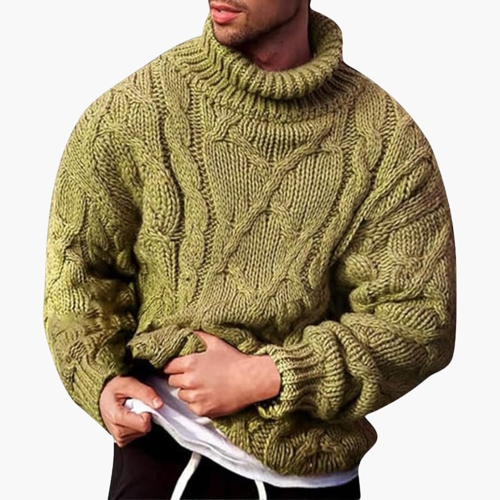 Heath | Men's Cable Knit Roll Neck Jumper