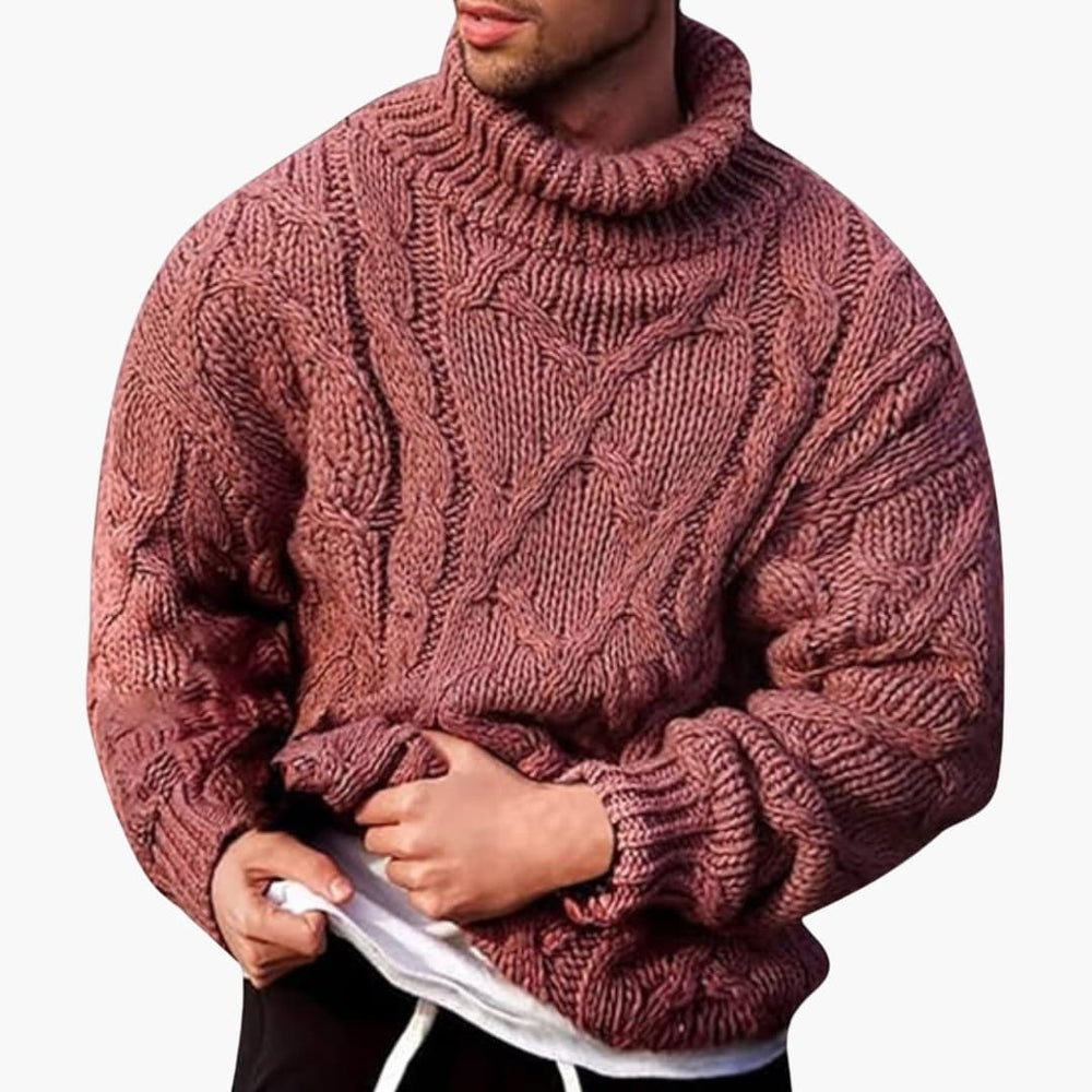 Heath | Men's Cable Knit Roll Neck Jumper