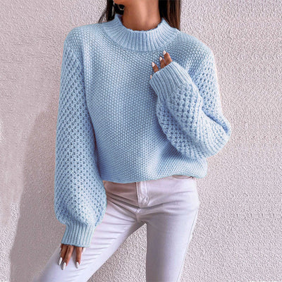 Iris | Women's Wool High Neck Textured Jumper
