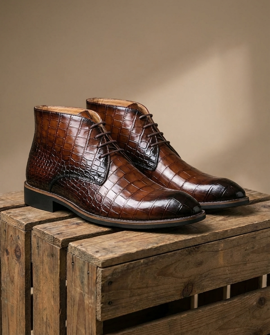 Lachlan | Men's Leather Boots Chelsea Brogue