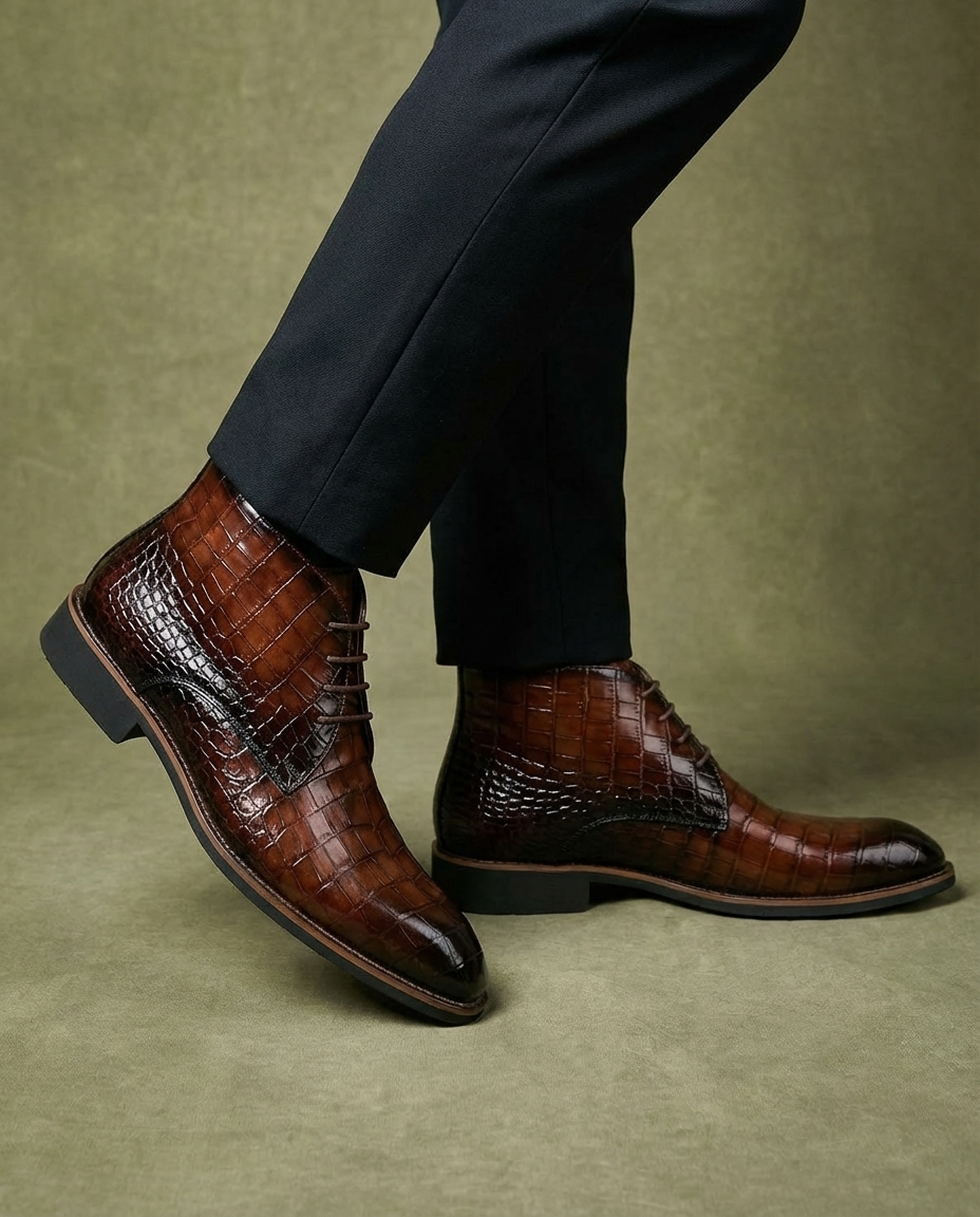 Lachlan | Men's Leather Boots Chelsea Brogue