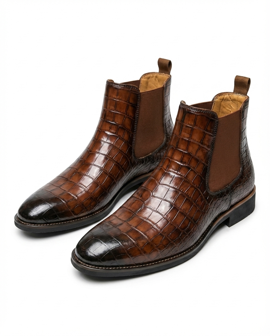 Lachlan | Men's Leather Boots Chelsea Brogue