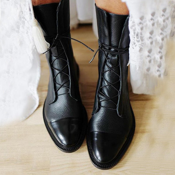 Louisa | Women's Lace Up Leather Ankle Boots