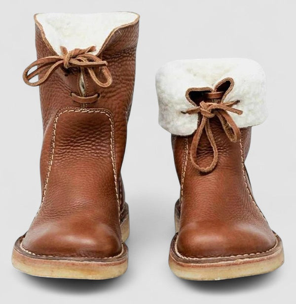 Maisie | Women's Fur Lined Leather Boots Warm Winter