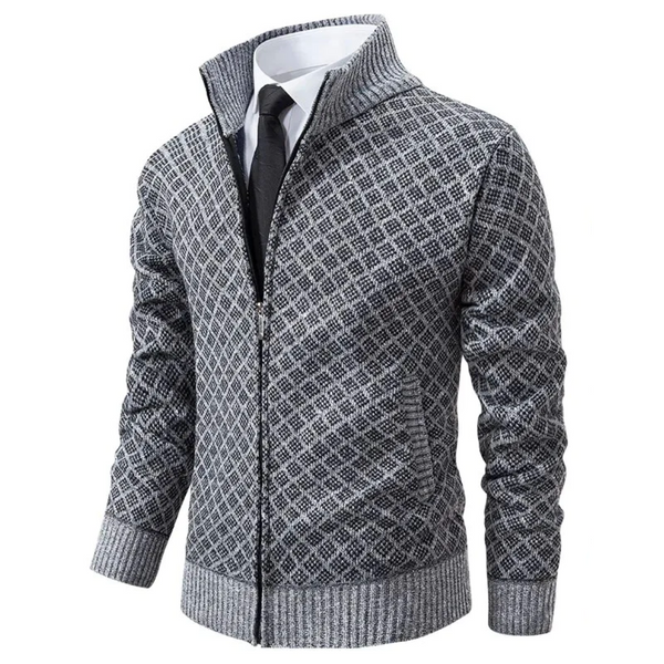 Miles | Men's Knitted Zip Up Cardigan Jumper
