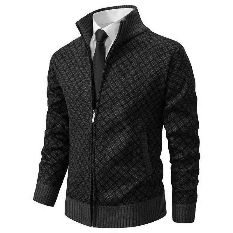 Miles | Men's Knitted Zip Up Cardigan Jumper