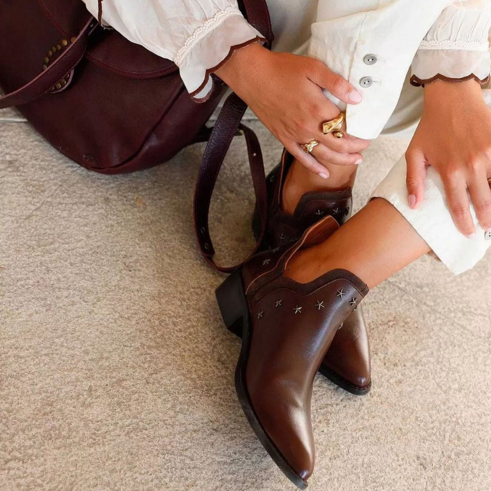 Nadine | Women's Studded Ankle Boots Heeled