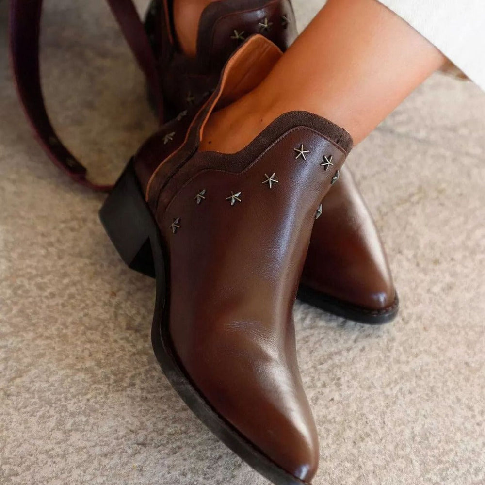 Nadine | Women's Studded Ankle Boots Heeled