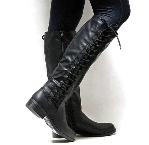 Paloma | Women's Lace Up Knee High Boots Tall