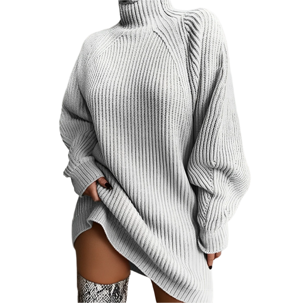 Quinn | Women's Roll Neck Jumper Dress Knitted