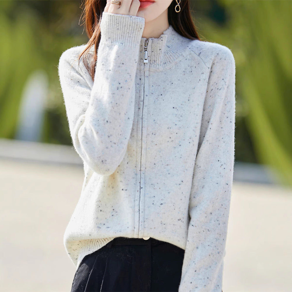Saoirse | Women's Funnel Neck Zip Up Jumper Knitted