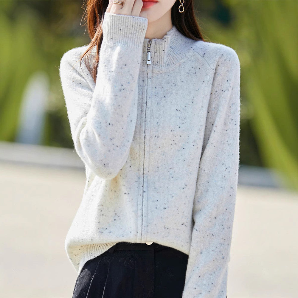 Saoirse | Women's Funnel Neck Zip Up Jumper Knitted