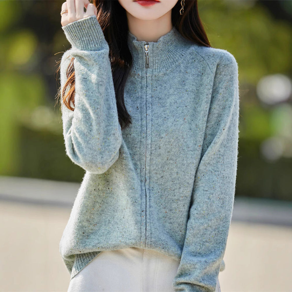 Saoirse | Women's Funnel Neck Zip Up Jumper Knitted
