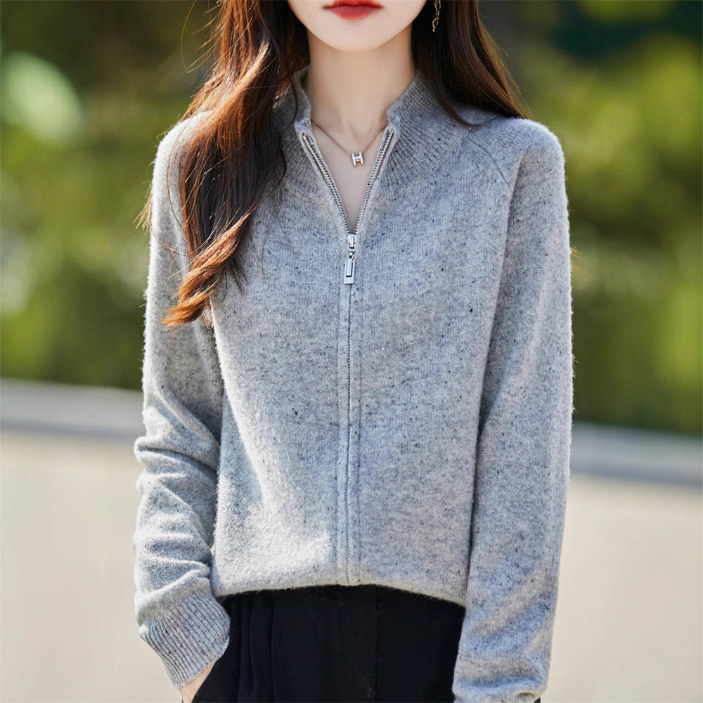 Saoirse | Women's Funnel Neck Zip Up Jumper Knitted