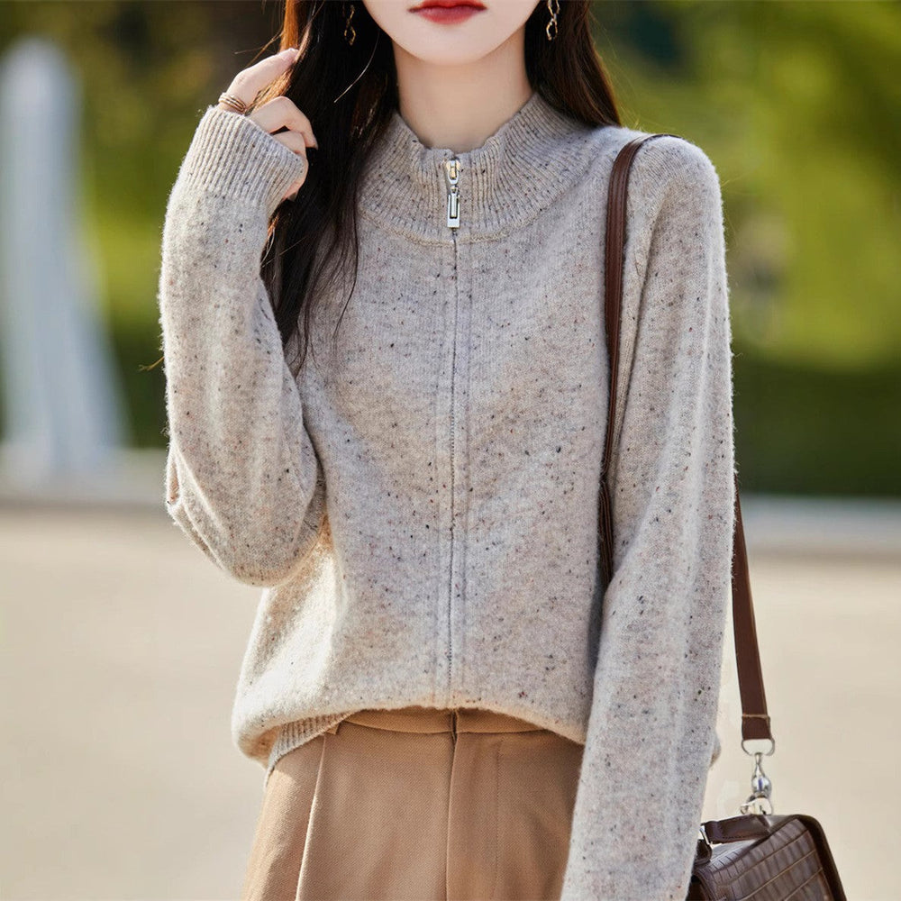 Saoirse | Women's Funnel Neck Zip Up Jumper Knitted