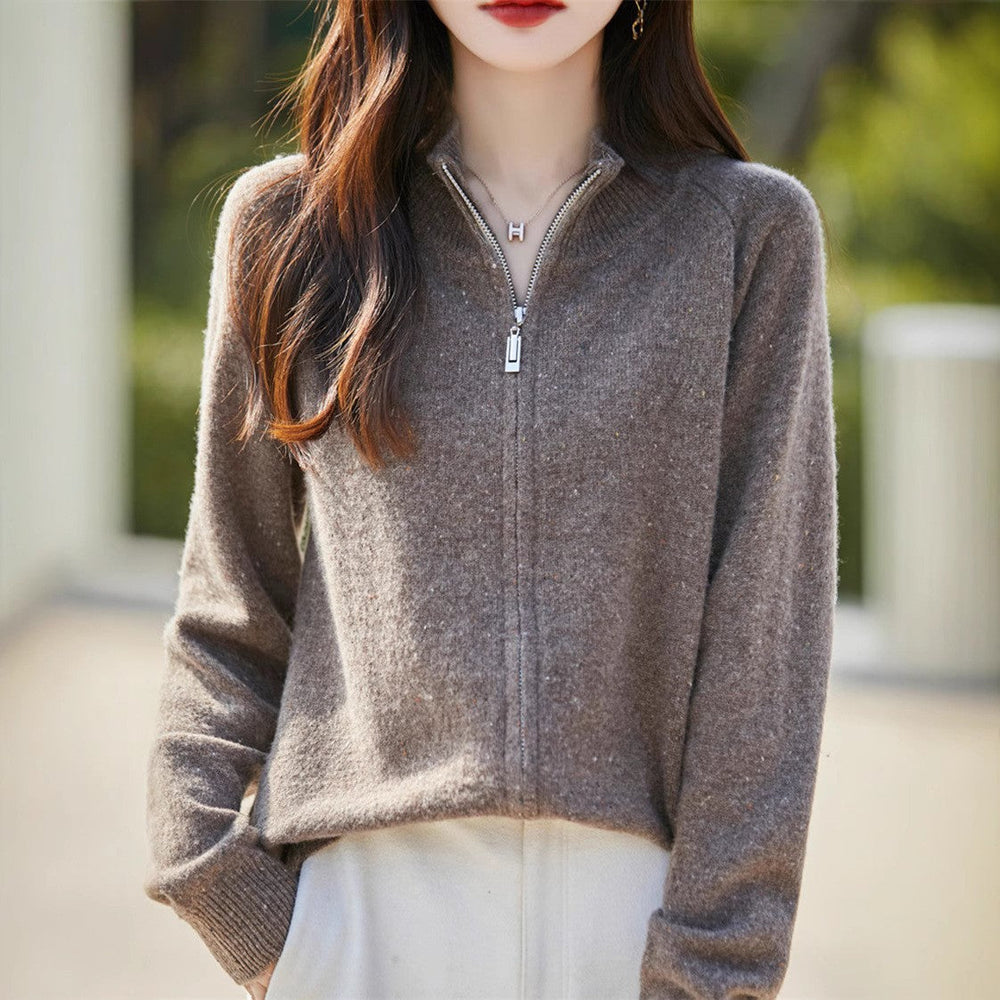 Saoirse | Women's Funnel Neck Zip Up Jumper Knitted