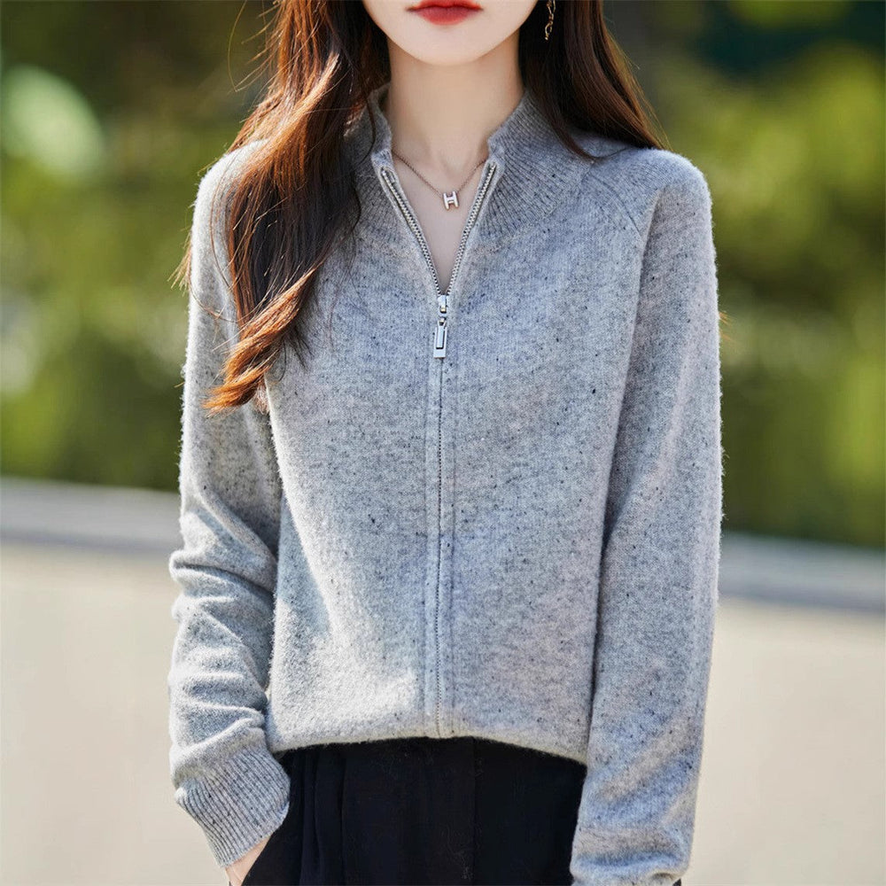 Saoirse | Women's Funnel Neck Zip Up Jumper Knitted