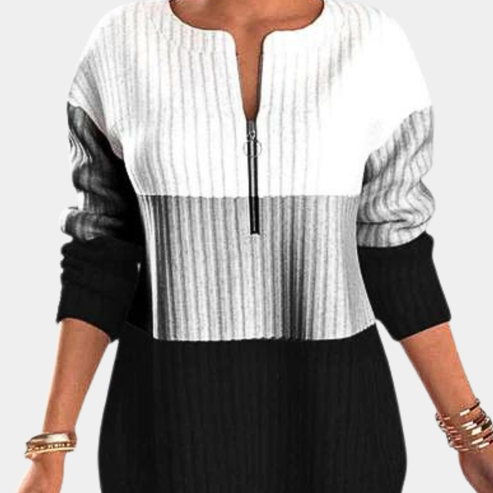 Saskia | Women's Zip Up Jumper Knitted Warm