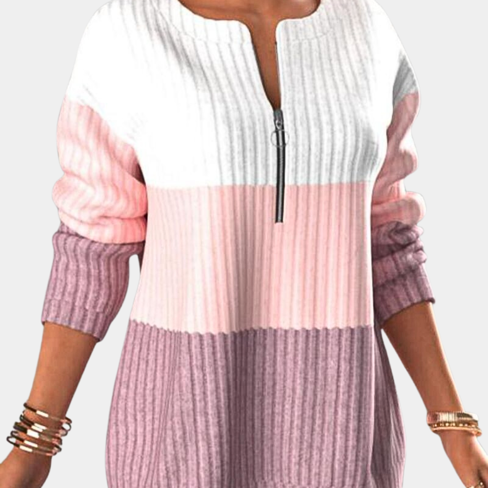 Saskia | Women's Zip Up Jumper Knitted Warm