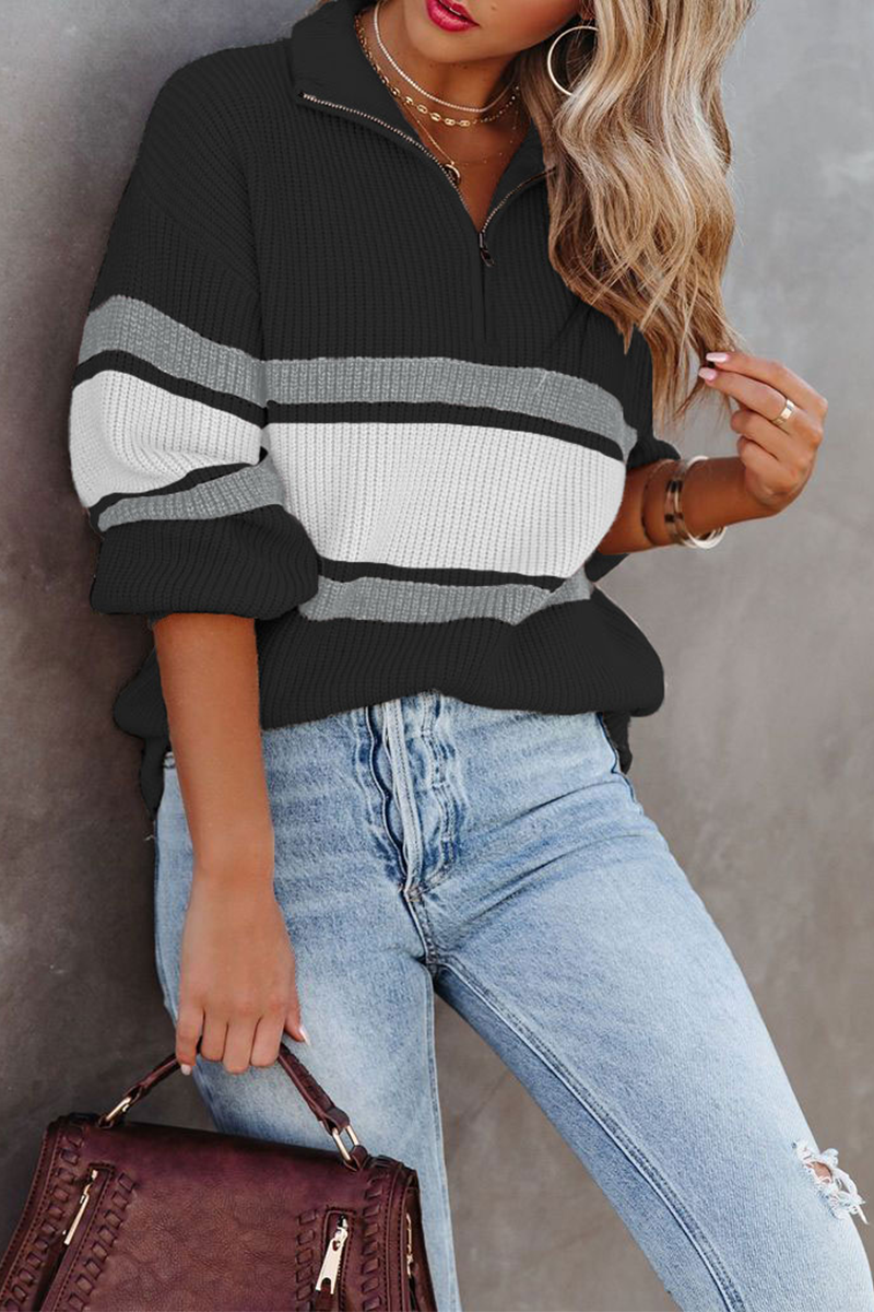 Serena | Women's Funnel Neck Zip Up Knitted Jumper