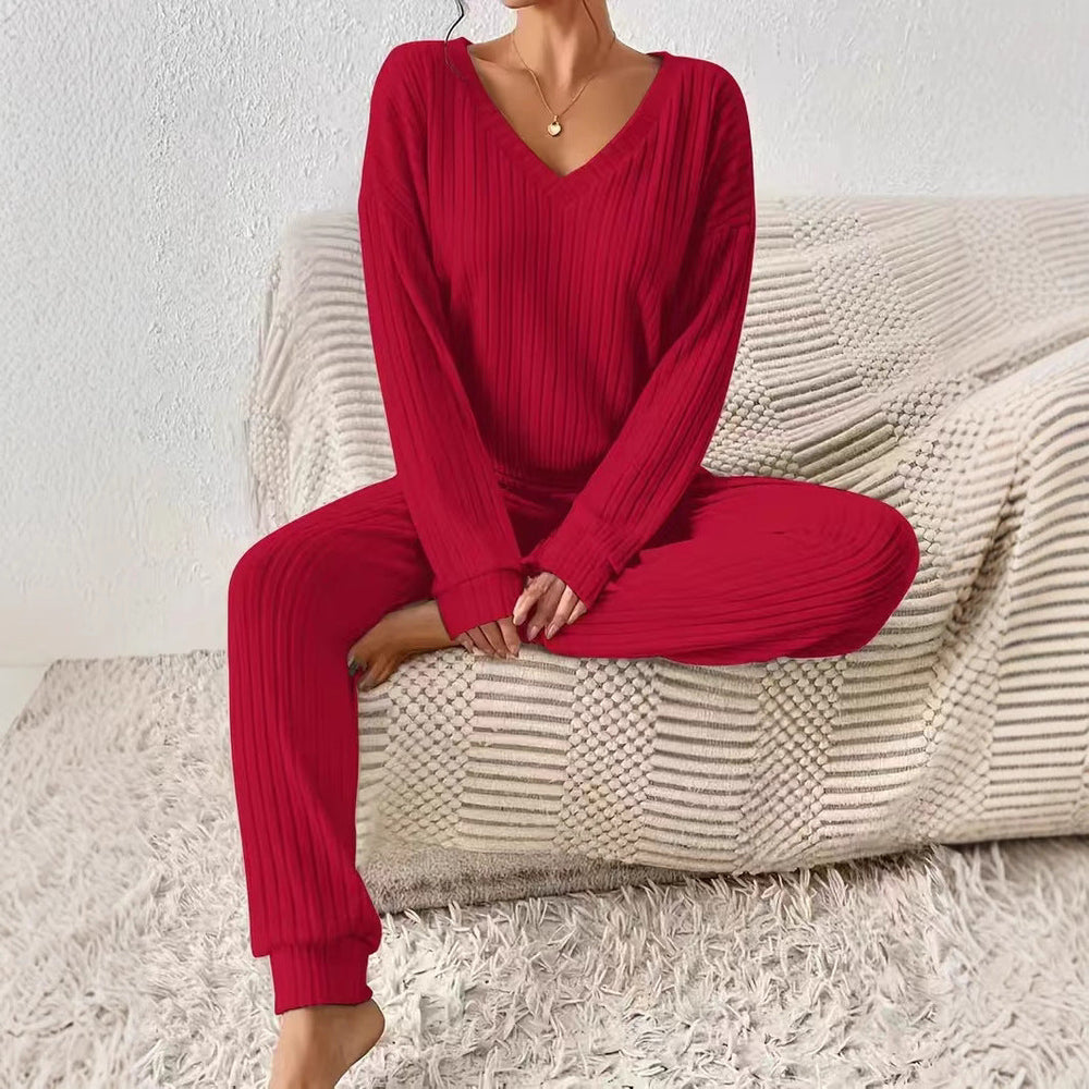 Theodosia | Women's Ribbed Knitted Lounge Set Loungewear